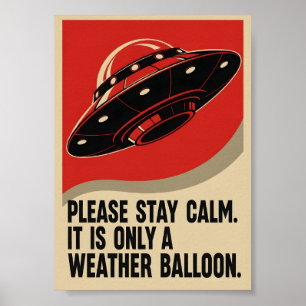 Lustige Retro-Propaganda UFO Poster