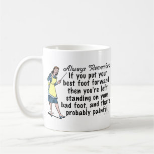 Lustige Retro-Schlechteste-Fuß-Demotivations Kaffeetasse