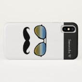 Lustige Retro Sonnenbrille mit dem Schnurrbart Case-Mate iPhone Hülle (Rückseite (Horizontal))