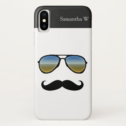 Lustige Retro Sonnenbrille mit dem Schnurrbart Case-Mate iPhone Hülle (Rückseite)