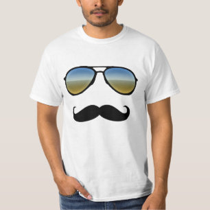 Lustige Retro Sonnenbrille mit dem Schnurrbart T-Shirt