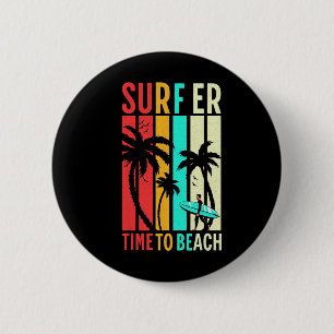 Lustige Retro-Strand-Surfing-Surfboard-Vintage-Sur Button