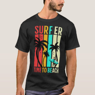 Lustige Retro-Strand-Surfing-Surfboard-Vintage-Sur T-Shirt