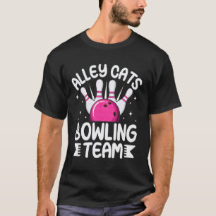 Lustige Retro-Straßenkatzen Bowling-Mannschaft T-Shirt