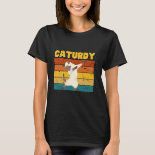 Lustige Retro tanzende Katze am Samstag aka Caturd T-Shirt