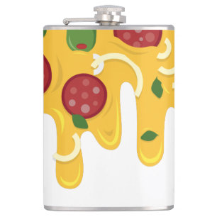 Lustige Retro-triefende Pizza-Käse-Keto-Party Flachmann