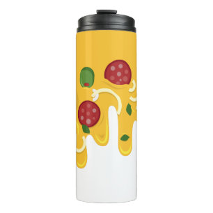 Lustige Retro-triefende Pizza-Käse-Keto-Party Thermosbecher