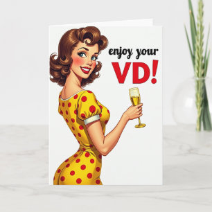 Lustige Retro Valentinstagskarte Karte