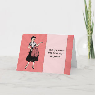 Lustige Retro Valentinstagskarte mit Cartoon-Dame Feiertagskarte