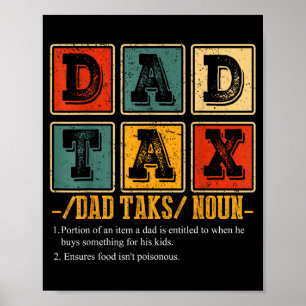 Lustige Retro-Vater-Steuer-Definition Daddy Papa H Poster