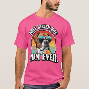 Lustige Retro Vintage Frauen Beste Mama Boxer Hund T-Shirt