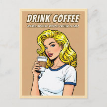 Lustige Retro-Vintage-Kaffee-Koffein-Humor-Pop-Art