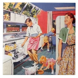 Lustige Retro Vintage Küche Fliese