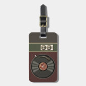 Lustige Retro Vinylaufzeichnung Gepäckanhänger (Vorderseite vertikal)