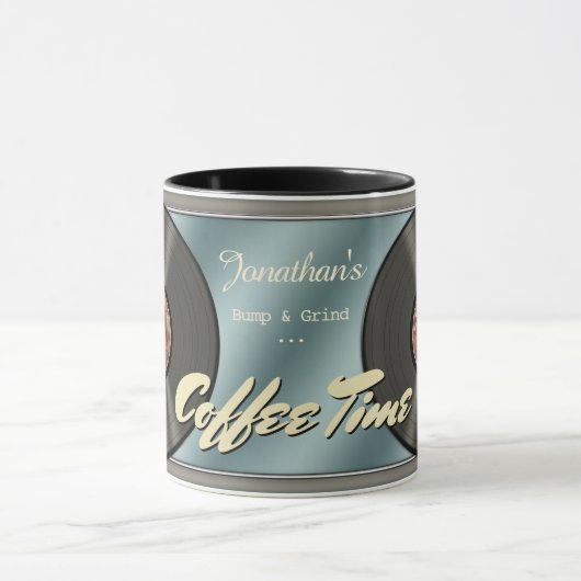 Lustige Retro Vinylaufzeichnung Tasse (Zentrum)