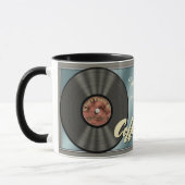 Lustige Retro Vinylaufzeichnung Tasse (Links)