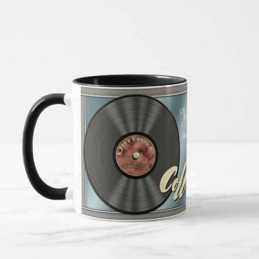 Lustige Retro Vinylaufzeichnung Tasse (Links)