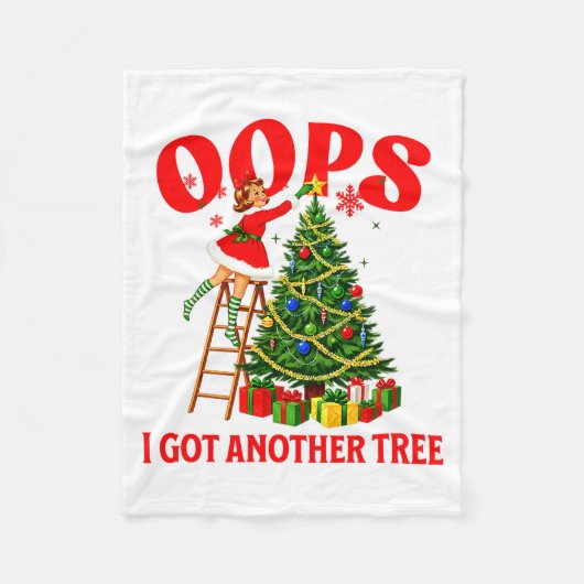 Lustige Retro-Weihnachten Oops ich habe einen weit Fleecedecke (Vorderseite)