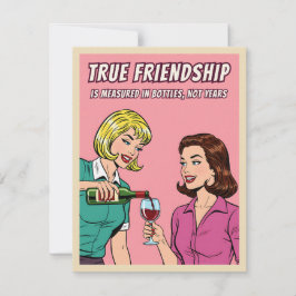 Lustige Retro-Wein-Humor-Beste-Freundin-Pop-Art-Ka Feiertagskarte