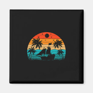 Lustige Retro-Yacht-Segelfamilien-Trip-Kapitän-Cre Magnet