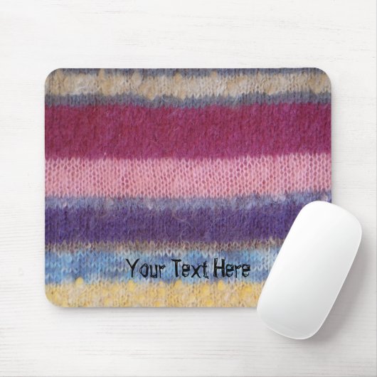 lustige Retromuster bunt gestrickte Streifen Mousepad (Mit Mouse)