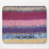 lustige Retromuster bunt gestrickte Streifen Mousepad (Vorne)