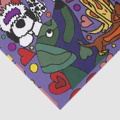 Lustige Rettungs-Hunde-und Katzen-Liebe abstrakt Seidenpapier (Ausschnitt)