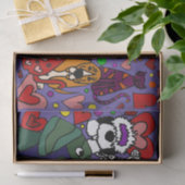 Lustige Rettungs-Hunde-und Katzen-Liebe abstrakt Seidenpapier (Geschenk)