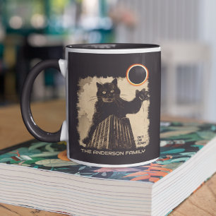 Lustige ringförmige Sonnenfinsternis-Katze Oktober Tasse