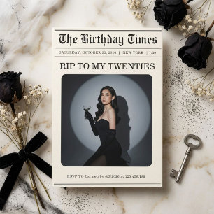 Lustige RIP Twenties Zeitung 30. Geburtstag Einladung