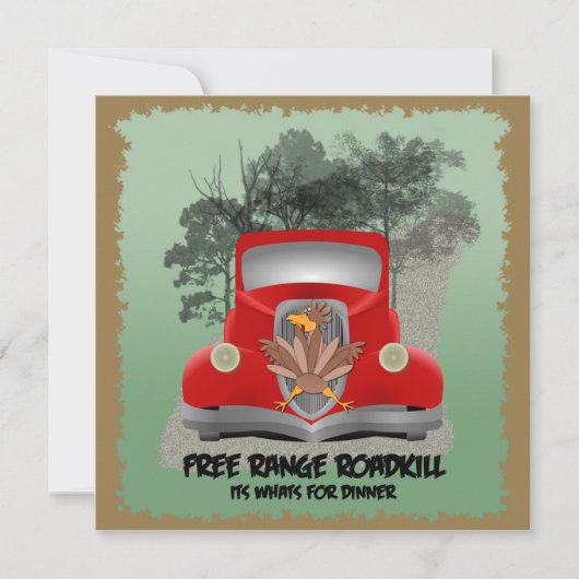 Lustige Roadkill Party Einladung (Vorderseite)