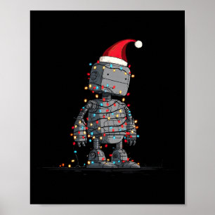 Lustige Robot Weihnachtsgrafik Lichter Liebhaber L Poster
