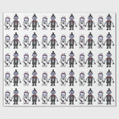 Lustige Roboter-Braut-und Bräutigam-Hochzeit Geschenkpapier (Flach)