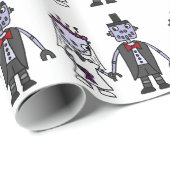 Lustige Roboter-Braut-und Bräutigam-Hochzeit Geschenkpapier (Rolleneckpunkt)