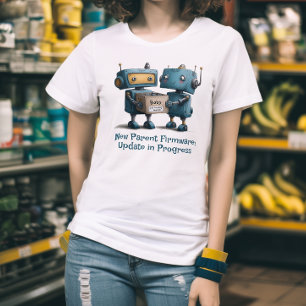 Lustige Roboter-Eltern Baby Ankunft Frauen-Shirt Tri-Blend Shirt