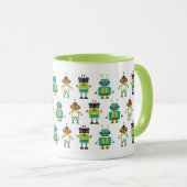 Lustige Roboter Tasse (VorderseiteRechts)
