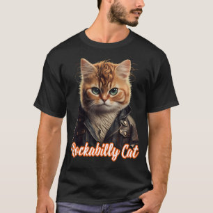 Lustige Rockabilly-Katze Rock-n-Roll-Musik Retro-V T-Shirt