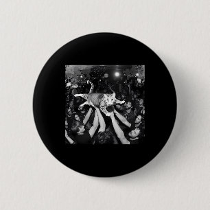 Lustige Rockshow Katze Meme Niedliche Tabby-Kätzch Button