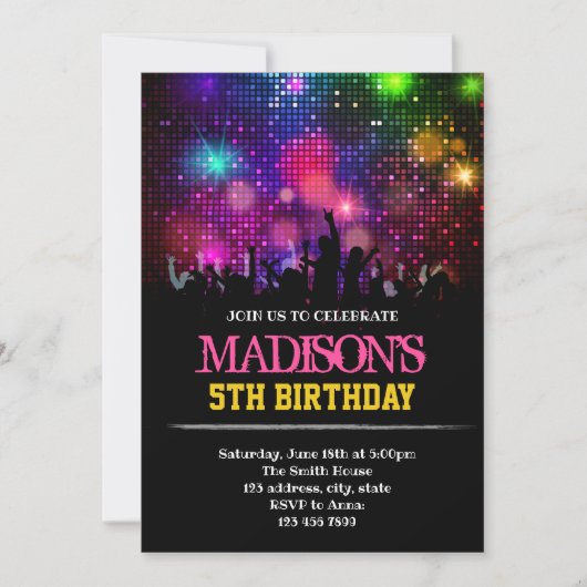 Lustige rockstar laden ein einladung (Vorderseite)