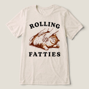 Lustige rollende Dickerchen Süße dicke Katze Tabby Tri-Blend Shirt