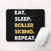 Lustige Rollerskibekleidung Eat Sleep Rollerskifah Mousepad (Mit Mouse)