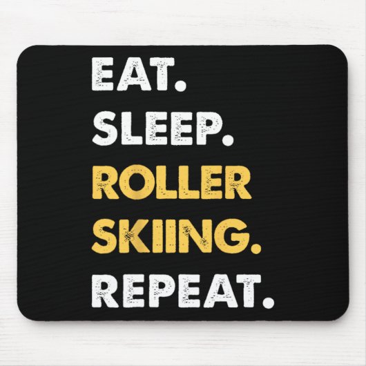 Lustige Rollerskibekleidung Eat Sleep Rollerskifah Mousepad (Vorne)