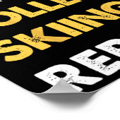 Lustige Rollerskibekleidung Eat Sleep Rollerskifah Poster (Ecke)
