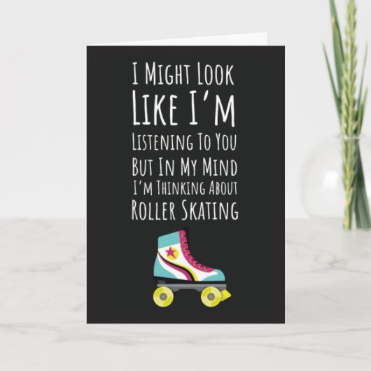 Lustige Rollschuh Fahr Karten Skate Skater Für Sie (Vorderseite)