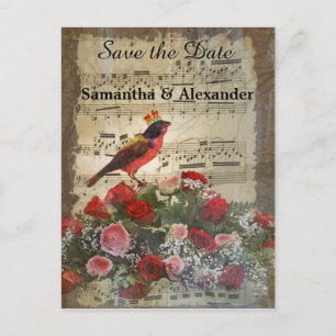 Lustige romantische Vintage-Collage - Heiratsantra Ankündigungspostkarte