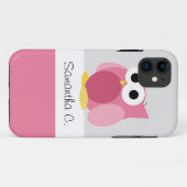 Lustige rosa Eule - personalisierter iPhone 5 Fall Case-Mate iPhone Hülle (Rückseite (Horizontal))