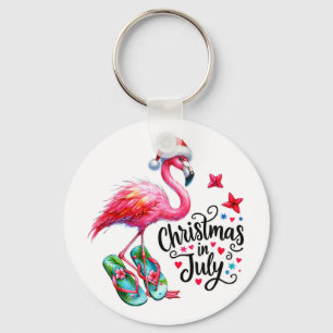 Lustige rosa Flamingo Flip Flops Sommer Weihnachte Schlüsselanhänger