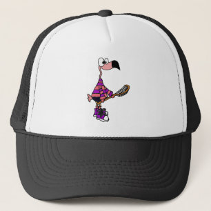 Lustige rosa Flamingolacrosse-Kunst Truckerkappe