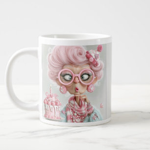 Lustige rosa freche alternde Jumbo-Tasse