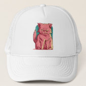 Lustige rosa Katze Truckerkappe (Vorderseite)